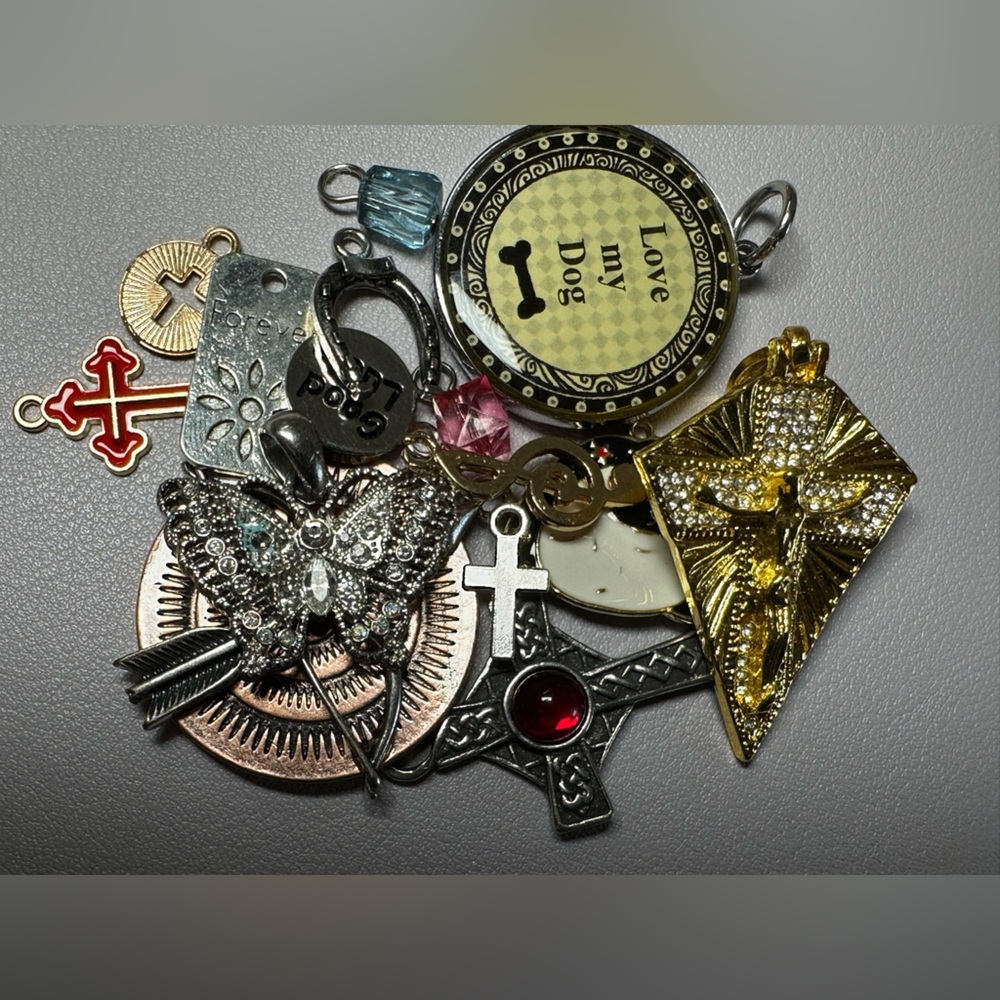 Box of Assorted Jewelry Charms - Great Condition